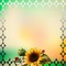 fond-background-encre-tube-cadre floral -decoration-tube-image-green and yellow_ cadre Sunflower_decoration -Blue DREAM 70