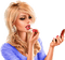 Woman Blue Go;d Lipstic - Bogusia - Free PNG Animated GIF