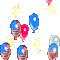 balloon ballons birthday america flagg - Nemokamas animacinis gif animuotas GIF