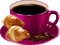 Cup Coffee Violet  Croissants - Bogusia - PNG gratuit GIF animé