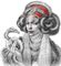 soave woman fantasy dragon black white red - Free PNG Animated GIF