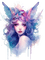 watercolor blue purple pastel fairy painting - Free PNG Animated GIF