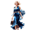 Mujer Vintage Azul Rubicat - png gratis GIF animado
