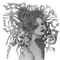Y.A.M._Fantasy mermaid black-white - zdarma png animovaný GIF