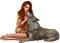 Woman and a wolf. Leila - PNG gratuit GIF animé