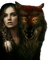 fantasy woman and wolf by nataliplus - png grátis Gif Animado
