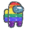 Among us glitter gay rainbow pride meme