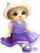 Una gata con vestido lila - nemokama png animuotas GIF