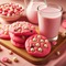Pink Cookies and Pink Milk - nemokama png animuotas GIF