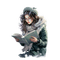 loly33 femme hiver livre - Free PNG Animated GIF