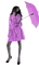 Woman Violet Umbrella Black  - Bogusia - Free PNG Animated GIF