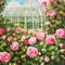 Pink Rose Garden and Glass House - png grátis Gif Animado
