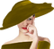 loly33 femme chapeau vert - PNG gratuit GIF animé