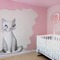 Pink Nursery with Cat Mural