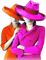 soave woman friends fashion hat pink orange - Free PNG Animated GIF