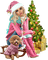 Christmas. Women. Dog. Christmas tree. Leila - Free PNG Animated GIF