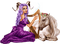 fantasy woman and unicorn nataliplus - Free PNG Animated GIF