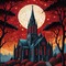 Gothic Cathedral & Moon - png gratis GIF animasi