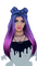 Femme cheveux violets et bleu - GIF animé gratuit