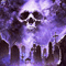 soave background animated gothic  skull purple - GIF animé gratuit GIF animé