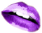 Bisou lèvres violettes - GIF animé gratuit