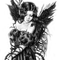 Y.A.M._Gothic fantasy angel black-white - Free PNG Animated GIF
