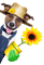 dog with flower bp - ingyenes png animált GIF