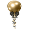 Ballon doré ruban noir - PNG gratuit GIF animé