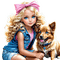 loly33 enfant chien printemps - png gratuito GIF animata