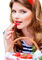 woman with strawberry by nataliplus - gratis png geanimeerde GIF