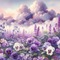 Lilac Pansy Field - PNG gratuit GIF animé