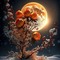 Фон с розами и луной - Free PNG Animated GIF