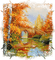 autumn, bridge, orange, water - 免费PNG 动画 GIF