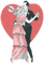 soave  vintage valentine couple heart pink teal - 免费PNG 动画 GIF