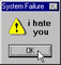 system failure I hate you pop up - Δωρεάν κινούμενο GIF κινούμενο GIF