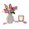 Vase with roses. Candel. Leila - png gratuito GIF animata