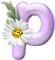 Kaz_Creations Alphabets Purple Heart Flowers Letter P - Nemokamas animacinis gif animuotas GIF
