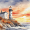 Background. Lighthouse. Autumn. Leila - Бесплатни анимирани ГИФ