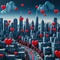 Denim City with Red Hearts - gratis png geanimeerde GIF