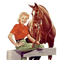 Woman and Horse - Free PNG Animated GIF