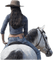 woman rides a horse - PNG gratuit GIF animé