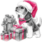 soave animals dog christmas winter black white - png gratuito GIF animata