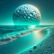 Teal Night Beach Fantasy - gratis png geanimeerde GIF