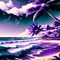 Purple & Blue Beach with Bubbles - zdarma png animovaný GIF