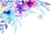 soave deco flowers corner painting pink blue - PNG gratuit GIF animé
