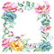 kikkapink summer tropical frame bird flowers - bezmaksas png animēts GIF