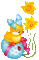 soave easter deco animated chick  blue pink yellow - Nemokamas animacinis gif animuotas GIF