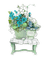 Table Vert Blanc Bouquet Fleur Bleu') - PNG gratuit GIF animé