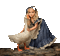 flicka och gås.....girl and goose - 無料のアニメーション GIF アニメーションGIF