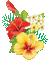 soave deco summer animated branch tropical flowers - Бесплатный анимированный гифка анимированный гифка